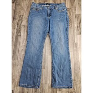 Lee Bootcut Jeans Womens 16 Medium Blue Midrise Flap Pocket Stretch Denim
